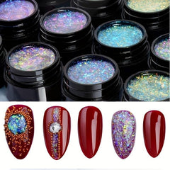 Glitter Gel Nail Polish Aurora Sequins Gel - Home Salon Nail Art DIY