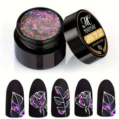 Glitter Gel Nail Polish Aurora Sequins Gel - Home Salon Nail Art DIY