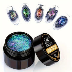 Glitter Gel Nail Polish Aurora Sequins Gel - Home Salon Nail Art DIY