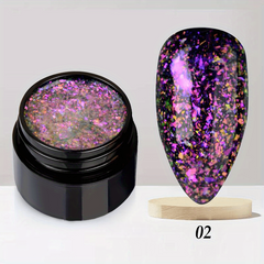 Glitter Gel Nail Polish Aurora Sequins Gel - Home Salon Nail Art DIY