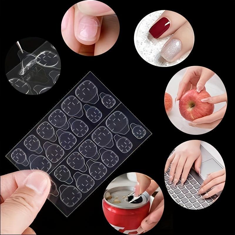 12 Sheets Double Sided Nail Glue Stickers Adhesive