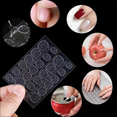 12 Sheets Double Sided Nail Glue Stickers Adhesive