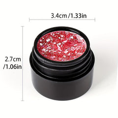 Flower Nail Glue with Chunky Sequins Glitter 3D Holographic Decoration