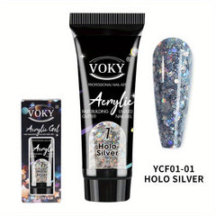 12 Colors Glitter Nail Extensions Gel 15ml No Paper Holder for DIY Nail Art