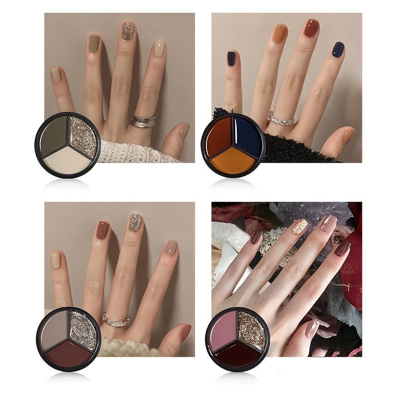 Nude Gray Pink Dip Gel Nail Set Glitter Nail Set Beauty Gift