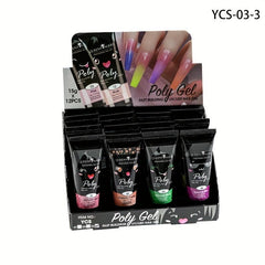 12 Colors Glitter Poly Extension Gel Set For Nail Builder
