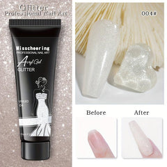 Glitter Poly Nail Gel Set 15ml Builder Nails Enhancement Gel For Beginner