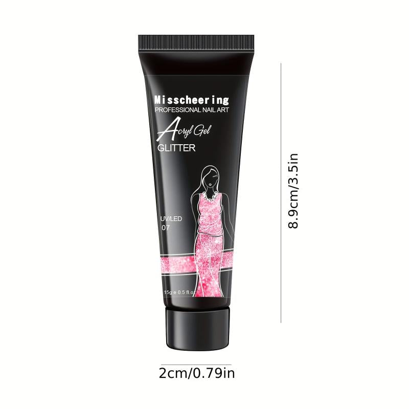 Glitter Poly Nail Gel Set 15ml Builder Nails Enhancement Gel For Beginner