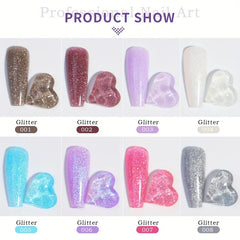 Glitter Poly Nail Gel Set 15ml Builder Nails Enhancement Gel For Beginner
