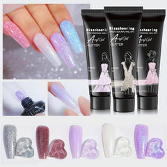 Glitter Poly Nail Gel Set 15ml Builder Nails Enhancement Gel For Beginner