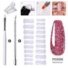 Fiberglass Nail Extension Kit with Nail Tips Repair Tools