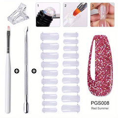 Fiberglass Nail Extension Kit with Nail Tips Repair Tools