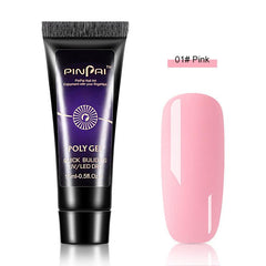 Gel Nail Polish Extensions with Adhesive Glue and Base Coat