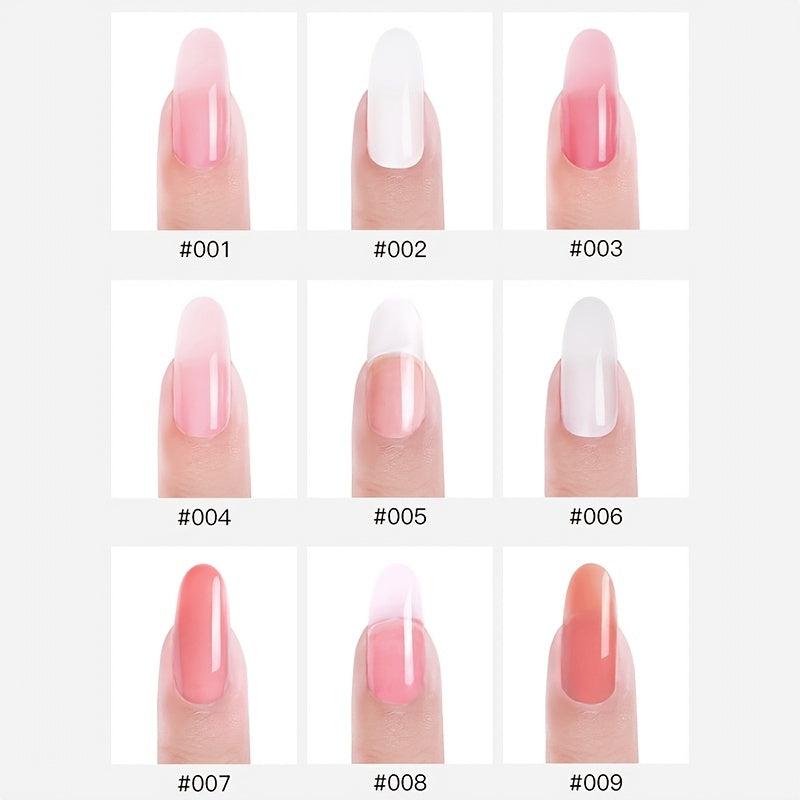 Gel Nail Polish Extensions with Adhesive Glue and Base Coat