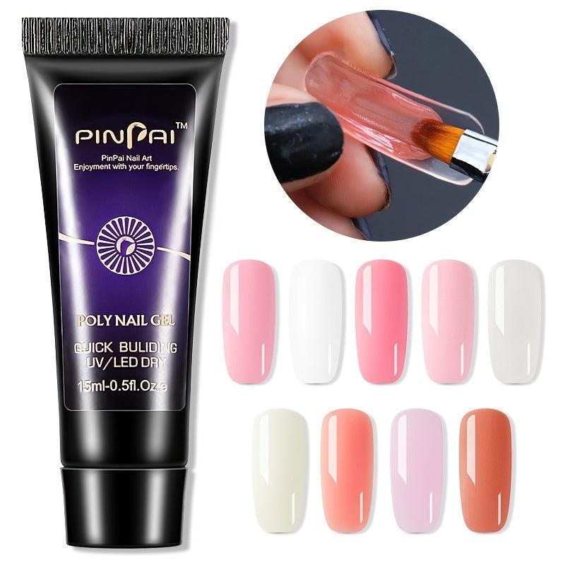 Gel Nail Polish Extensions with Adhesive Glue and Base Coat