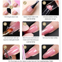 12 Colors Poly Nail Extension Gel Kit Rainbow Colors Nail Builder Gel Set