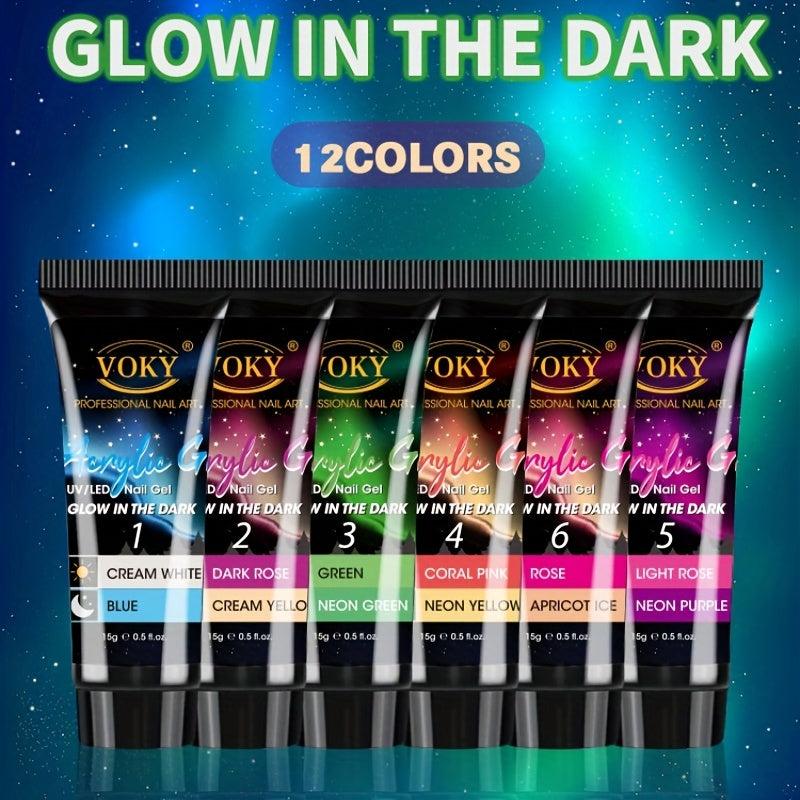 12 Colors Poly Nail Extension Gel Kit Rainbow Colors Nail Builder Gel Set