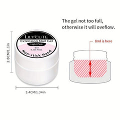 8ML Non Stick Hand Extension Gel Clear Nude Pink Carving Flower Nail