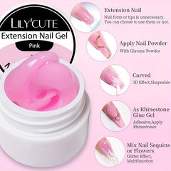 8ML Non Stick Hand Extension Gel Clear Nude Pink Carving Flower Nail