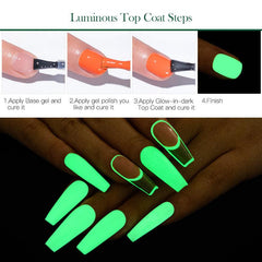 Luminous No Wipe Top Coat Glow Gel Nail Polish