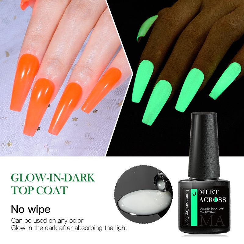Luminous No Wipe Top Coat Glow Gel Nail Polish