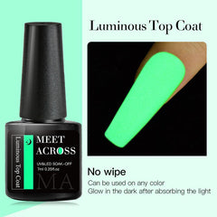 Luminous No Wipe Top Coat Glow Gel Nail Polish