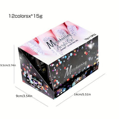 12 Colors Glow In The Dark Glitter Poly Gel Kit for Manicure