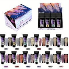 12 Colors Glow In The Dark Glitter Poly Gel Kit for Manicure