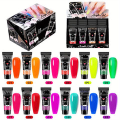 12 Colors Glow In The Dark Glitter Poly Gel Kit for Manicure