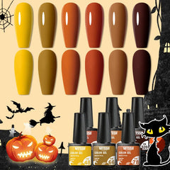 Autumn Gel Nail Polish Halloween Series Brown Yellow Red Gel Polish