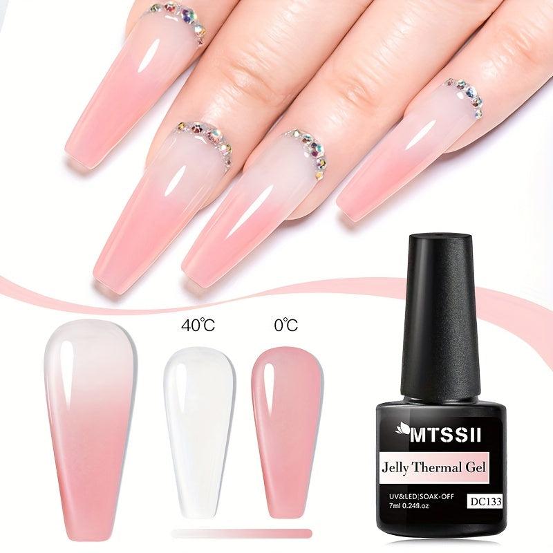 Pink Gel Nail Polish and Gloss Set - Neutral Soak Off DIY Salon Holiday Gift