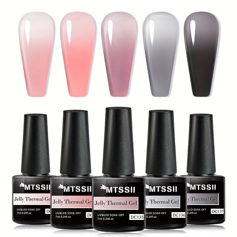 Pink Gel Nail Polish and Gloss Set - Neutral Soak Off DIY Salon Holiday Gift