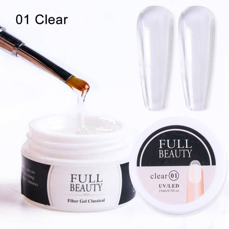 Pink Gel Nail Kit with Nail Forms - 15ml Hard Gel Nail Extension Starter Set