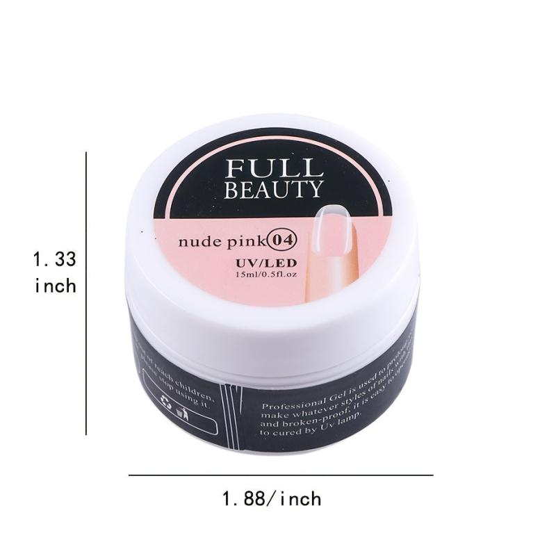 Pink Gel Nail Kit with Nail Forms - 15ml Hard Gel Nail Extension Starter Set