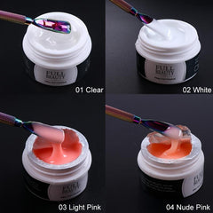 Pink Gel Nail Kit with Nail Forms - 15ml Hard Gel Nail Extension Starter Set