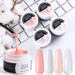 Pink Gel Nail Kit with Nail Forms - 15ml Hard Gel Nail Extension Starter Set