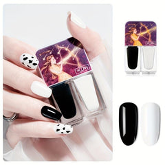 2pcs Nail Polish Set with Glitter Sequin Nail Lacquers