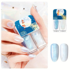 2pcs Nail Polish Set with Glitter Sequin Nail Lacquers