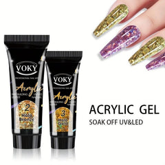 Glitter Nail Extension Gel Kit with DIY Nail Forms Set