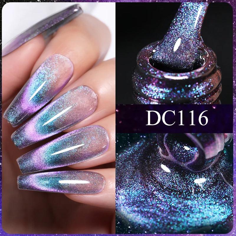 9D Rainbow Glitter Cat Magnetic Gel Nail Polish