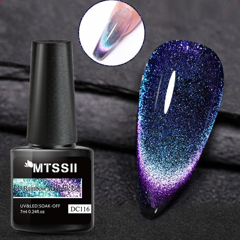 9D Rainbow Glitter Cat Magnetic Gel Nail Polish