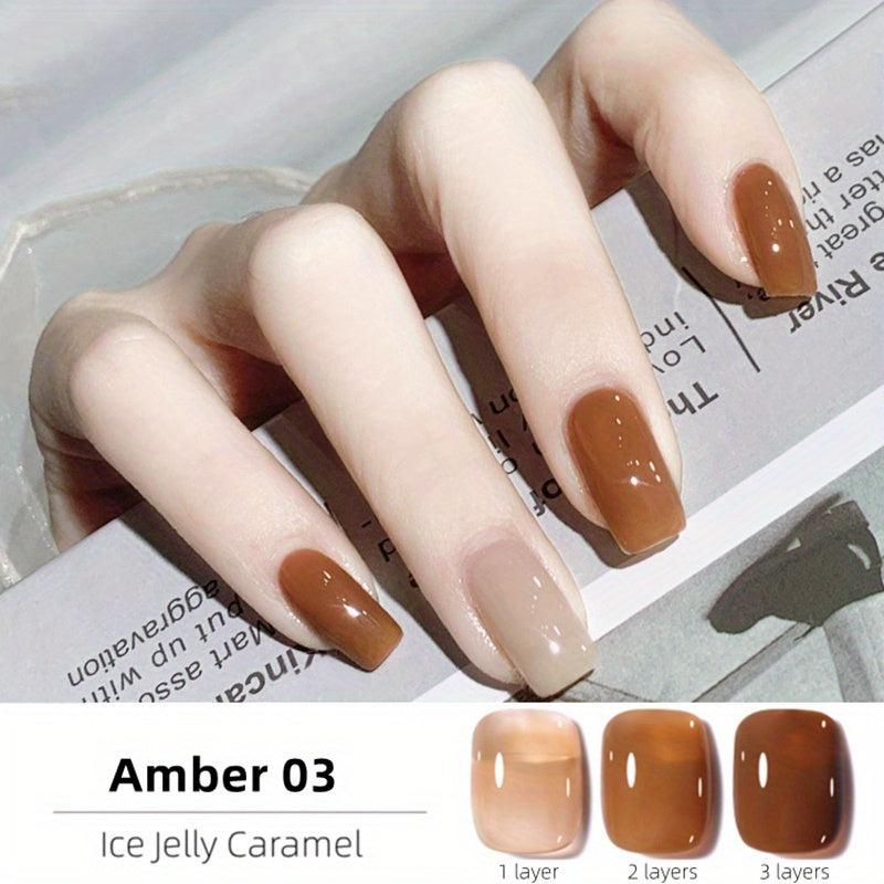 Crystal Gel Nail Polish Tortoise Shell Red Coral