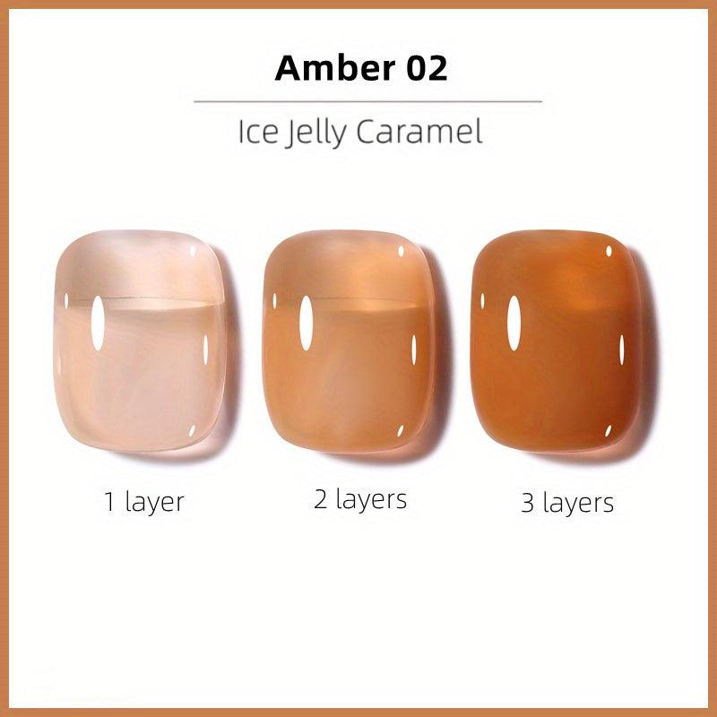 Crystal Gel Nail Polish Tortoise Shell Red Coral