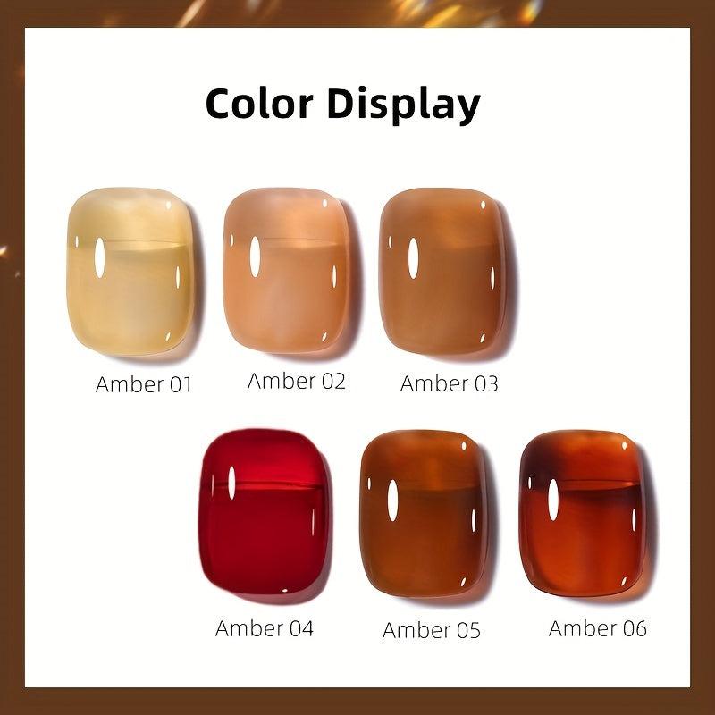 Crystal Gel Nail Polish Tortoise Shell Red Coral