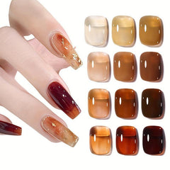 Crystal Gel Nail Polish Tortoise Shell Red Coral