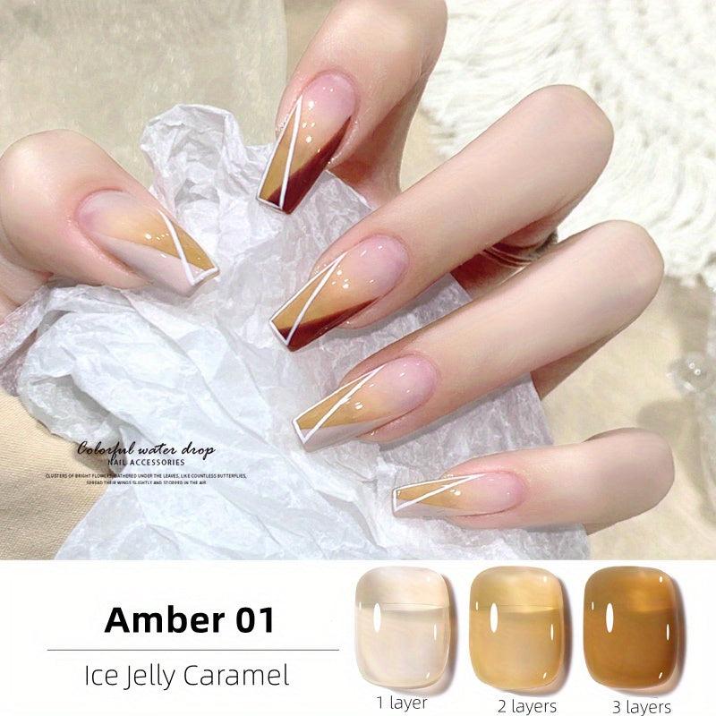 Crystal Gel Nail Polish Tortoise Shell Red Coral