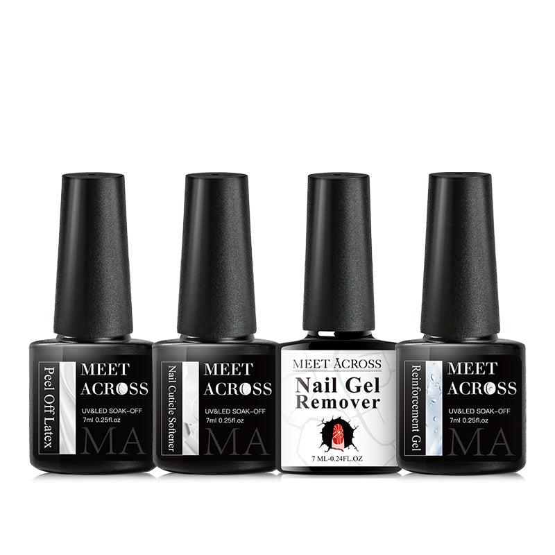 4PCS Nail Gel Set: Base Gel, Top Coat, Matte Top Coat, Dehydrator, Primer