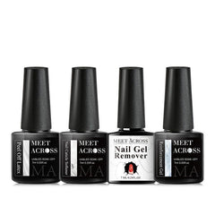 4PCS Nail Gel Set: Base Gel, Top Coat, Matte Top Coat, Dehydrator, Primer