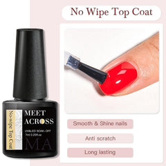 4PCS Nail Gel Set: Base Gel, Top Coat, Matte Top Coat, Dehydrator, Primer