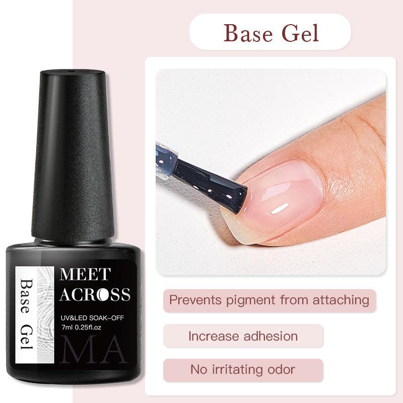 4PCS Nail Gel Set: Base Gel, Top Coat, Matte Top Coat, Dehydrator, Primer